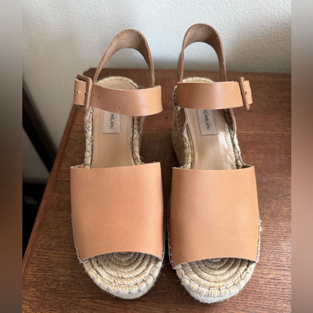 ANTONIO MELANI Tan Espadrille Sandals Size 8